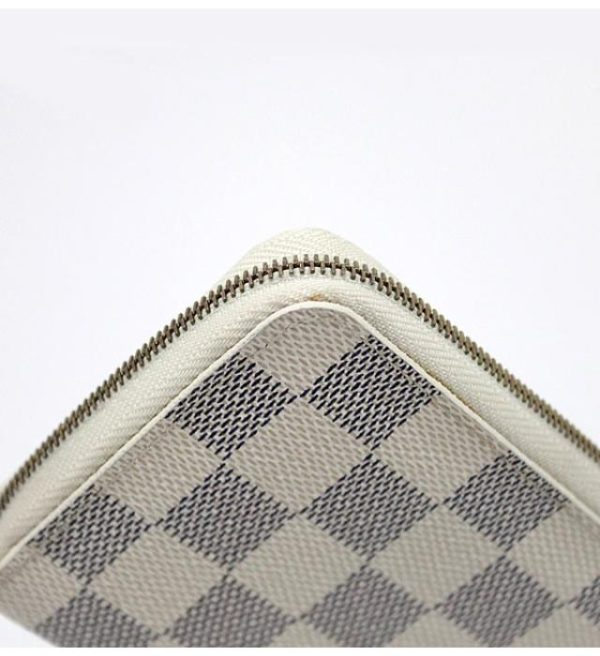 059835 03 Louis Vuitton Zippy Coin Purse Case Damier Azur White