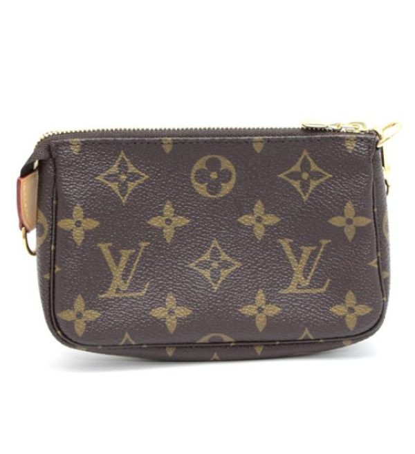 060798 01 Louis Vuitton Mini Pochette Accessory Pouch Monogram Brown