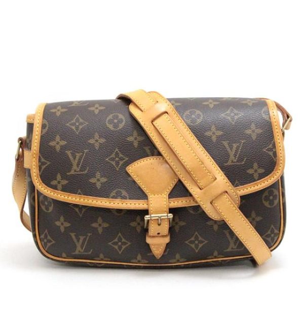 060872 01 Louis Vuitton Sologne Diagonal Shoulder Bag Monogram Brown