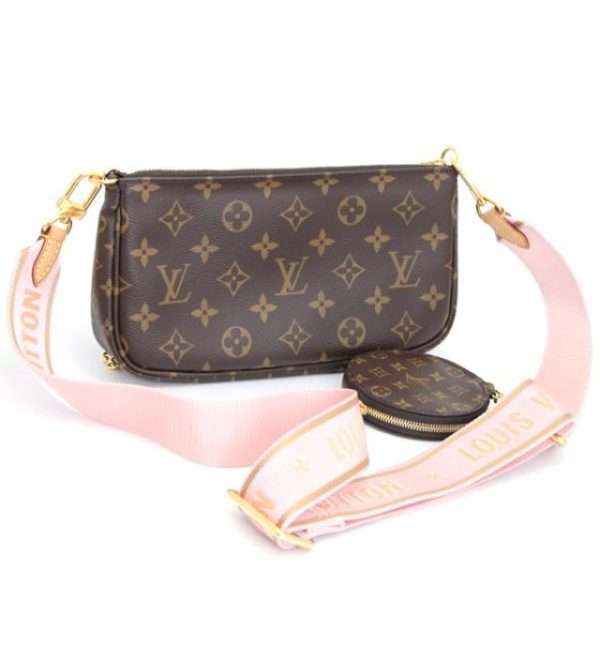 061116 01 Louis Vuitton Multi Pochette Accessoires Monogram Brown Pink