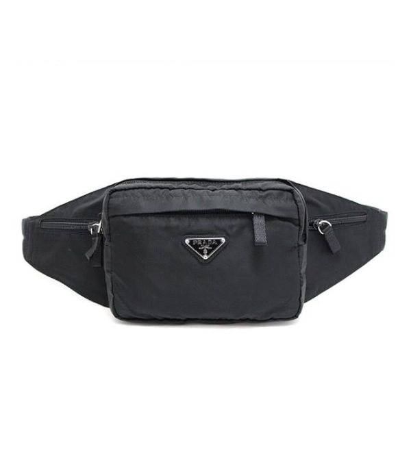 061177 00 1 Prada Waist Pouch Body Bag Nylon Black