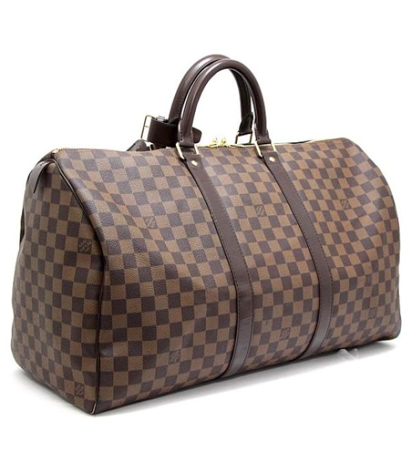 061404 01 Louis Vuitton Keepall 50 Boston Bag Damier Brown