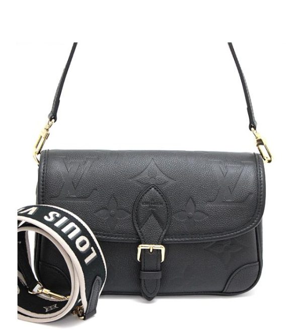 061444 00 1 Louis Vuitton Diane 2way Shoulder Bag Monogram Implant Black