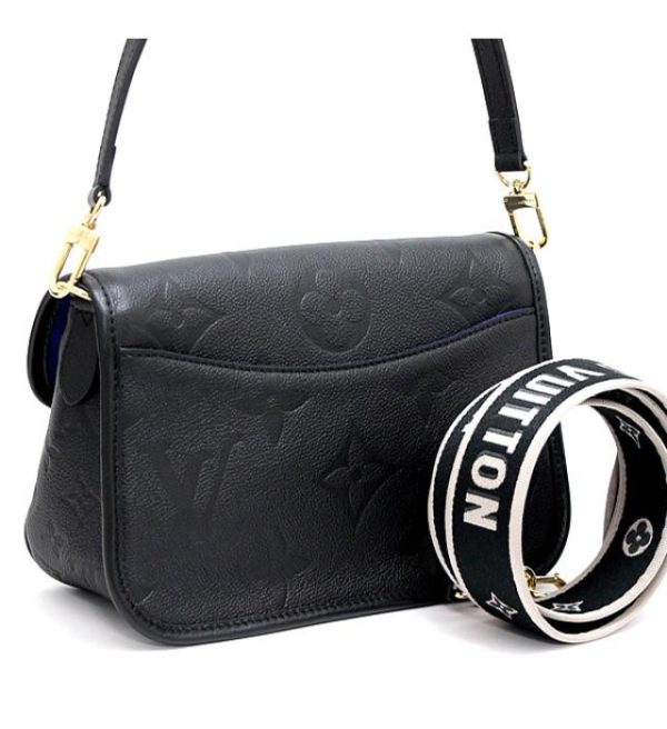 061444 01 Louis Vuitton Diane 2way Shoulder Bag Monogram Implant Black