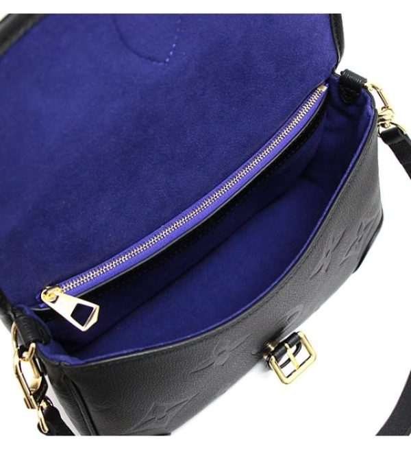 061444 03 Louis Vuitton Diane 2way Shoulder Bag Monogram Implant Black