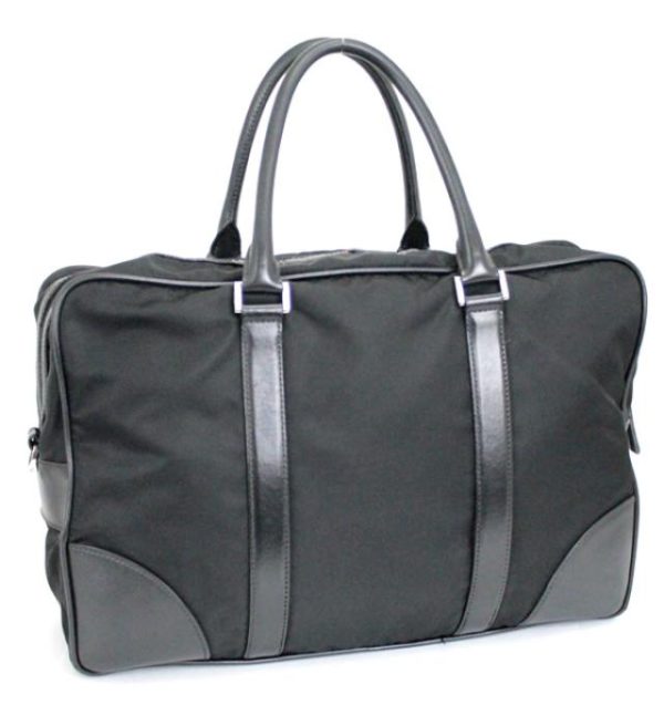 061509 01 Prada Business Bag Briefcase Nylon Black