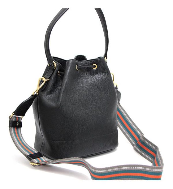 061589 03 Prada Leather Shoulder Bag Vitello Dyno Black