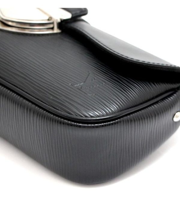 061682 02 Louis Vuitton Pochette Montaigne Black Epi Storage Bag