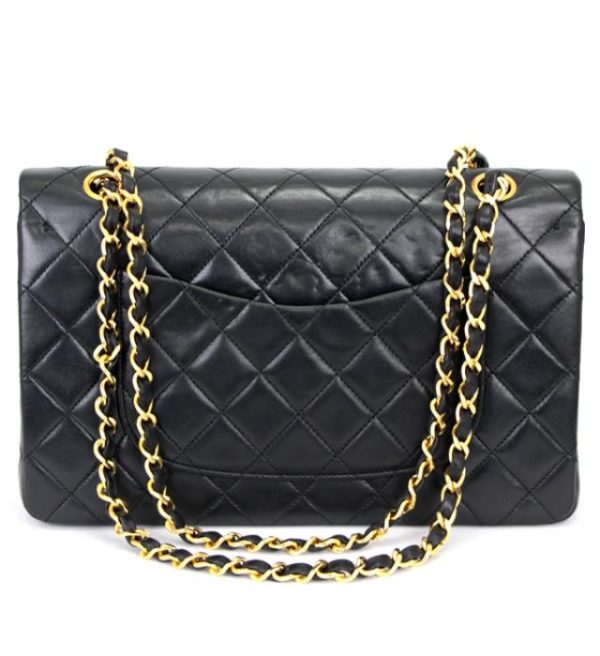 061700 01 Chanel Matelasse 25 Chain Shoulder Bag W Flap Lamb Black