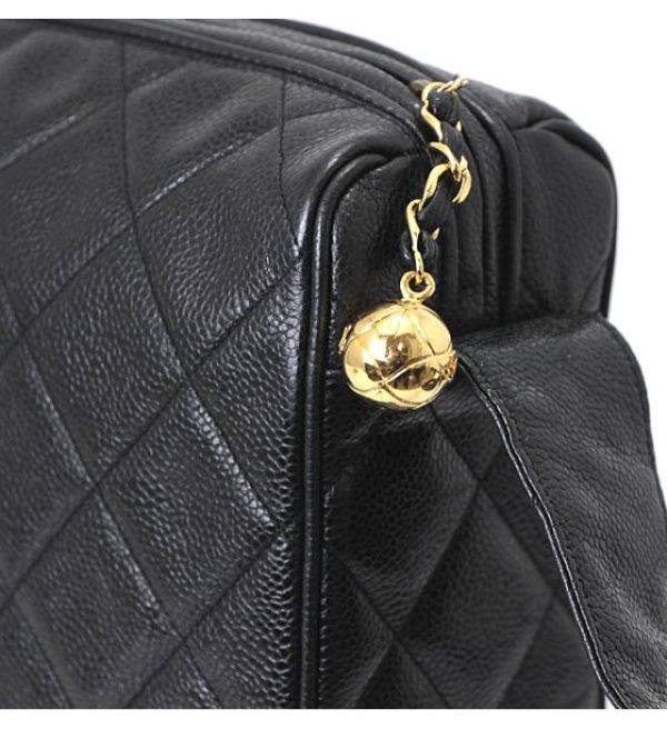 061705 07 Chanel Caviar Matelasse 30 Leather Shoulder Bag Black