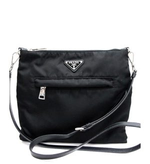 061725 00 1 Prada Gathered Handbag 2way Shoulder Bag Black