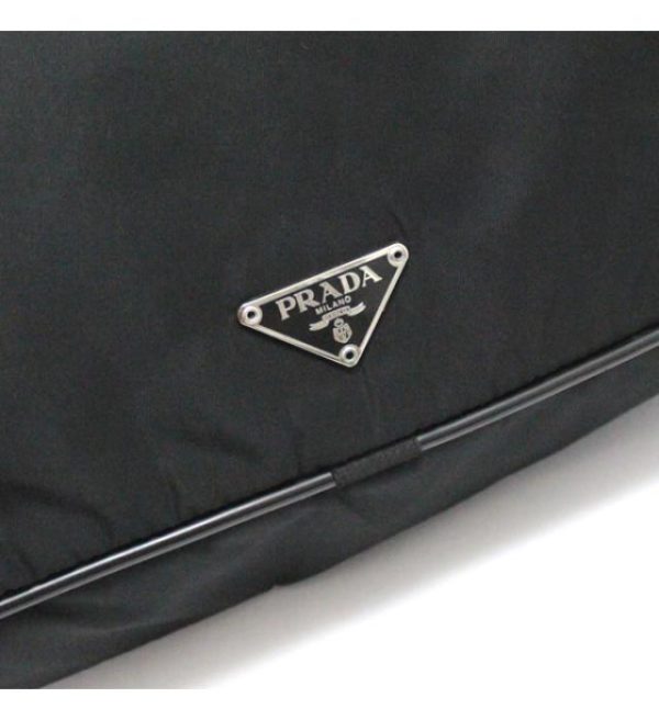 061746 05 Prada Backpack 2way Bag Black Nylon Triangle Logo