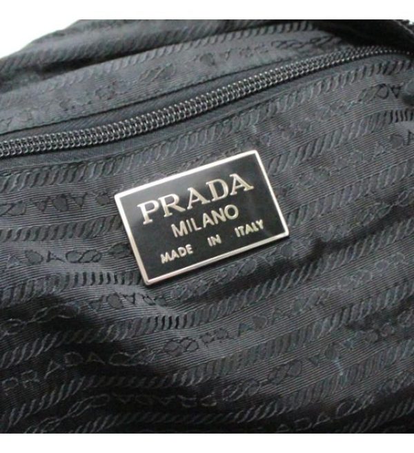 061747 07 Prada Shoulder Bag Triangle Nylon Black