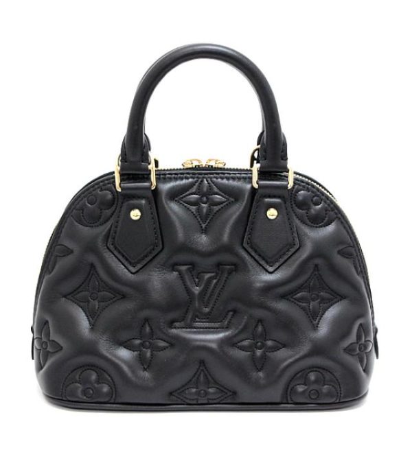 061802 02 Louis Vuitton Alma BB 2way Handbag Leather Black