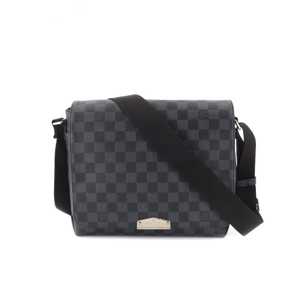 1 Louis Vuitton Damier Graphite District PM NV2 Shoulder Bag Black