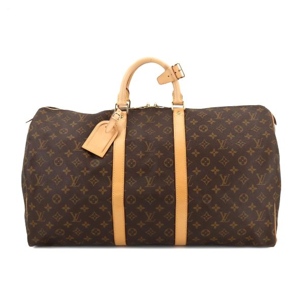 1 Louis Vuitton Monogram Keepall 55 Boston Bag Brown