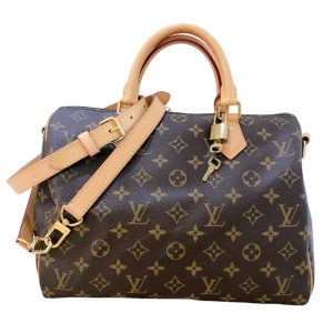 1 Louis Vuitton Omoniere Handbag Monogram Satin Brown