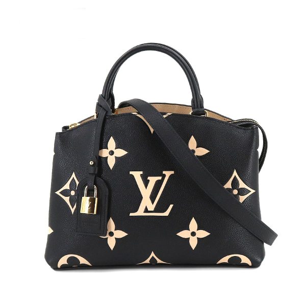 1 Louis Vuitton Bicolor Monogram Emplant Petit Palais PM Shoulder Bag Black Beige