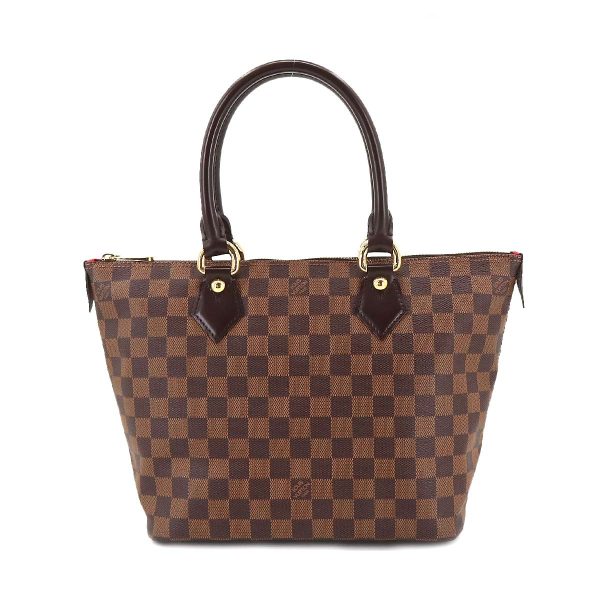 1 Louis Vuitton Damier Saleya PM Tote Bag Ebene Brown Gold Hardware