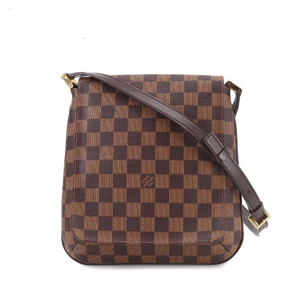 1 Louis Vuitton Damier Musette Salsa Long Shoulder Bag Ebene Gold Hardware