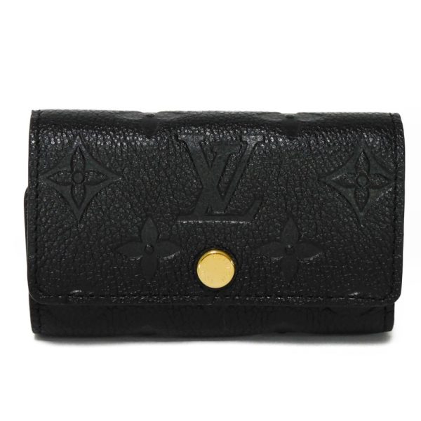 1 Louis Vuitton Key Case Multicle 6 Embossed Black