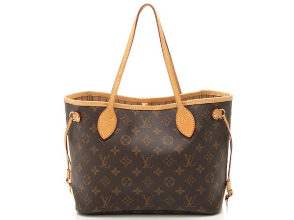 1 Louis Vuitton Neverfull PM Handbag Tote Bag Monogram Brown