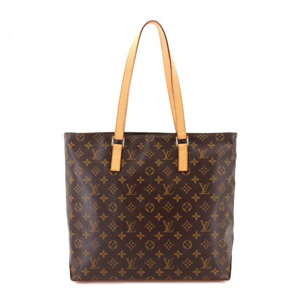 1 Louis Vuitton Monogram Cabas Mezzo Tote Bag Brown Gold Metal Fittings