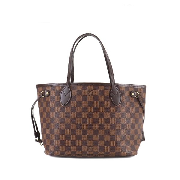 1 Louis Vuitton Damier Neverfull PM Tote Bag Ebene Brown