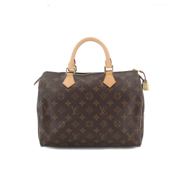 1 Louis Vuitton Monogram Speedy 30 Hand Bag Brown RFID Gold Hardware