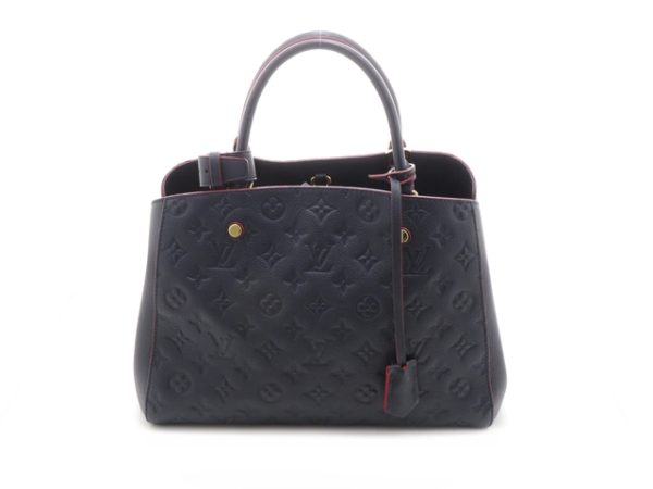 1 Louis Vuitton Montaigne MM Monogram Implant Marine Rouge