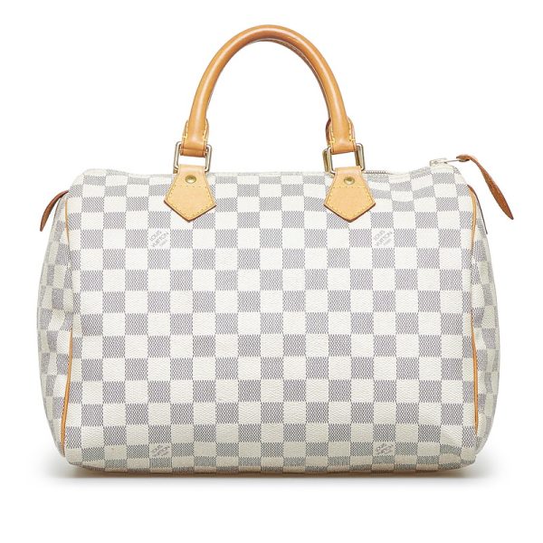 1 Louis Vuitton Damier Azur Speedy 30 Handbag Mini Boston Bag White