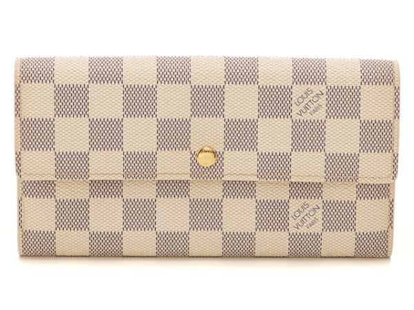 1 Louis Vuitton Damier Azur Portefeuille Sarah Long Wallet