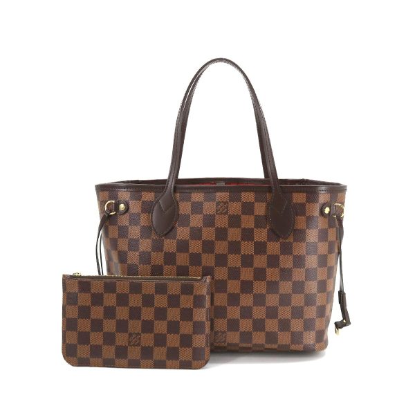 1 Louis Vuitton Damier Monogram Neverfull PM Tote Bag Brown Gold Hardware