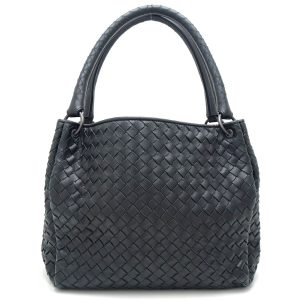 1 Bottega Veneta Intrecciato Handbag Leather Black