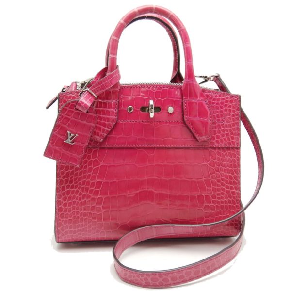 1 Louis Vuitton Mini Handbag Alligator Rose Fuchsia