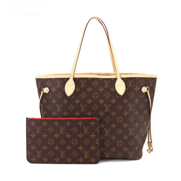 1 Louis Vuitton Monogram Neverfull MM Tote Bag Brown