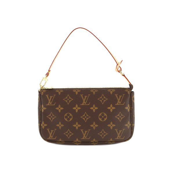 1 Louis Vuitton Monogram Pochette Accessoires Brown Gold Metal Fittings