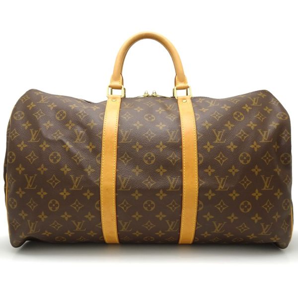 1 Louis Vuitton Monogram Keepall 50 Boston Bag Brown