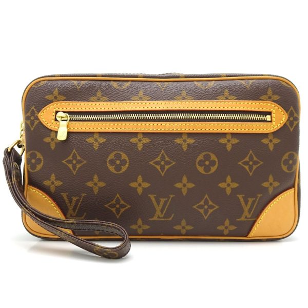 1 Louis Vuitton Monogram Marly Dragonne Brown Clutch Bag