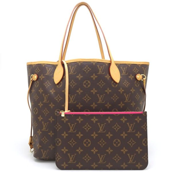 1 Louis Vuitton Monogram Neverfull MM Pivoine Tote Bag