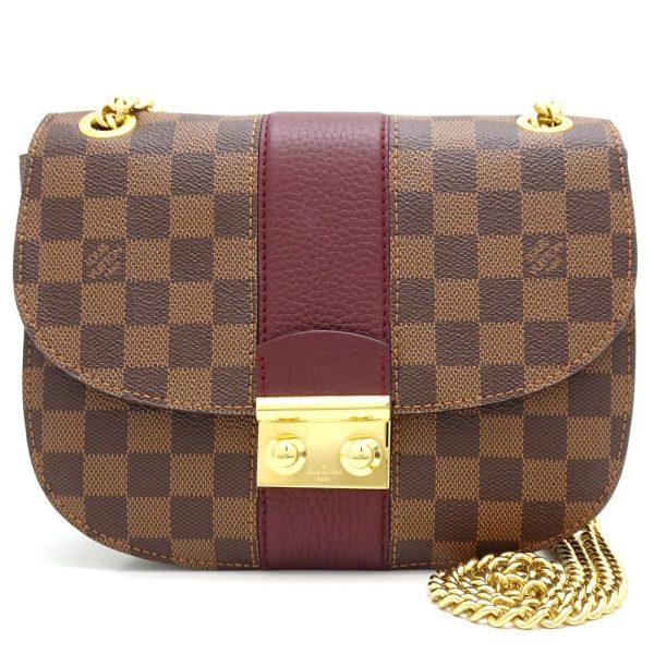 1 Louis Vuitton Damier Wight Bordeaux Chain Shoulder Bag