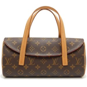 1 Louis Vuitton Mini Pochette Accessoire Monogram Chain Handbag Brown Accessory Pouch