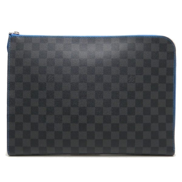 1 Louis Vuitton Damier Graphite Pochette Jour GM NM Blue