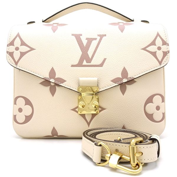 1 Louis Vuitton Pochette Metis MM Emplant Bicolor Crème Bois de Rose