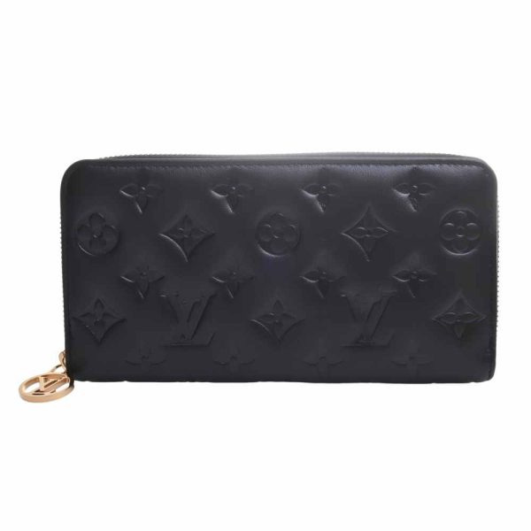 1 Louis Vuitton Monogram Emboss Lamb Leather Zippy Wallet Long Wallet