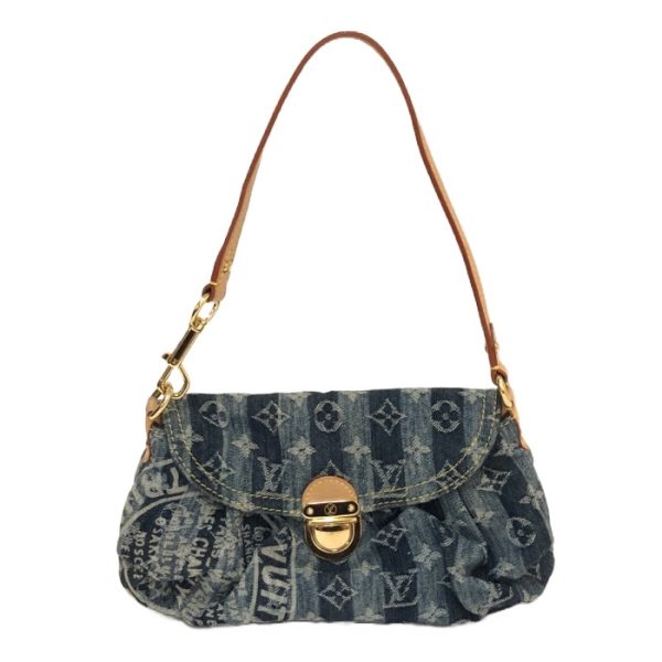 1 Louis Vuitton Mini Pleaty Monogram Denim Shoulder Bag Blue