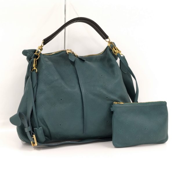 1 Louis Vuitton Shoulder Bag Selene MM Mahina Lagon Green