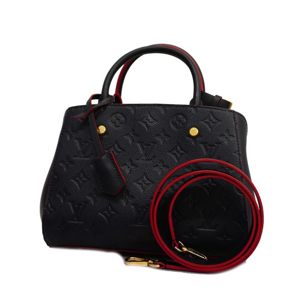 1 Louis Vuitton Monogram Emplant Montaigne BB Marine Rouge