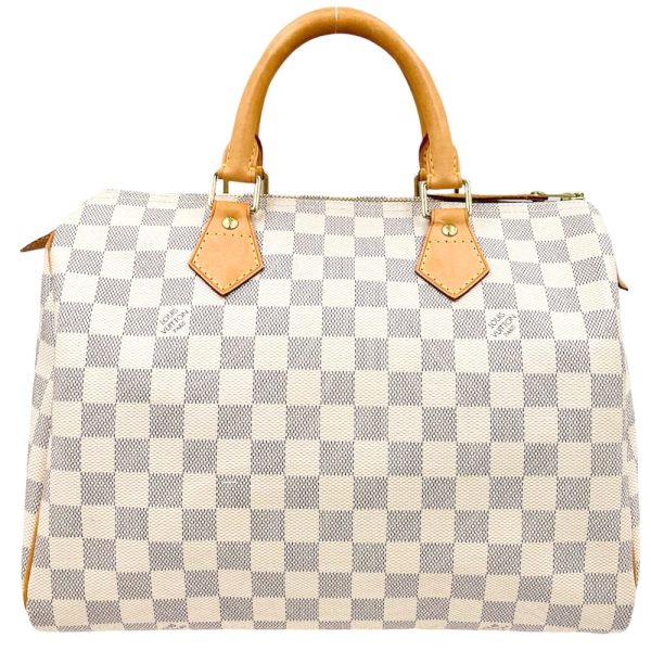 1 Louis Vuitton Handbag Damier Azur Speedy 30 Boston Bag White