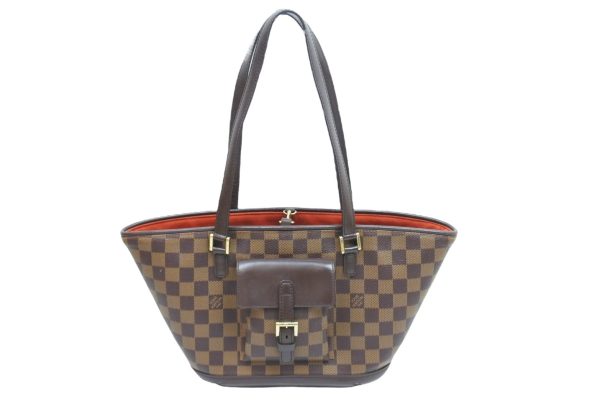 1 Louis Vuitton Shoulder Bag Tote Bag Manosque PM Damier Ebene Brown